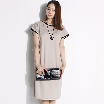 中长气质宽松铅笔裙 夏秋季新款女装jk206d001 米色 均码