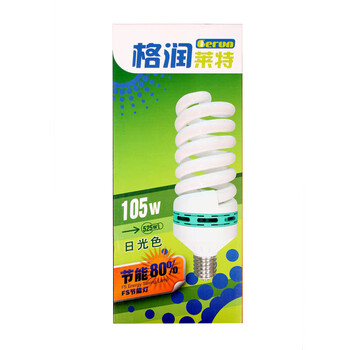 
                                        格润莱特 螺旋105W节能灯 E40螺口灯头 白光三基色高亮 仓库工程用大瓦数省电节能灯泡                