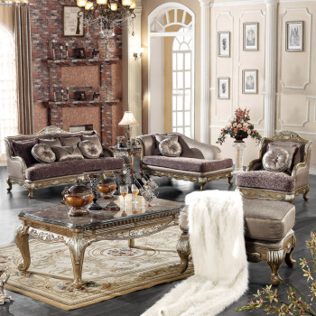 美乐乐家具 帝轩 沙发 布艺沙发组合 沙发套装 欧式家具 客厅套装