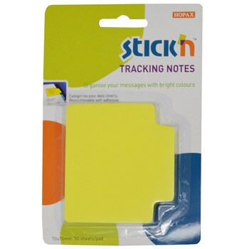 N次贴(STICKN) 36516 好粘归档标签70*70mm 荧光黄色 50张/卡