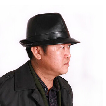 盛锡福定型绵羊皮礼帽sl0015 黑色 s号54-56cm