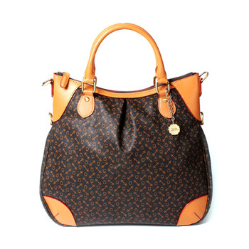 eliza crown 皇冠特殊pvc配牛皮女包321003黑色