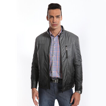 九鹿王2012秋装新款外套男装休闲立领夹克细格纹夹克nz11q024 21# 165