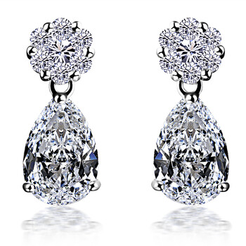 黛若正品莹澈时尚经典4克拉sona钻石耳钉新娘配饰耳饰女kr363