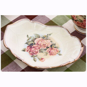 皇家玫瑰queenrose韩国镀金陶瓷咖啡杯(杯配碟) 2杯2碟