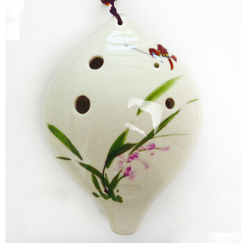 tng 6孔低音c调心型彩绘陶笛