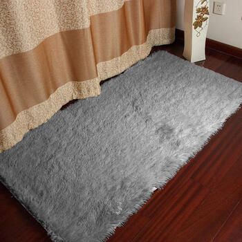 同依 高毛 金丝绒 地毯 地垫 茶几 客厅地毯卧室 0.8*1.6m 灰色