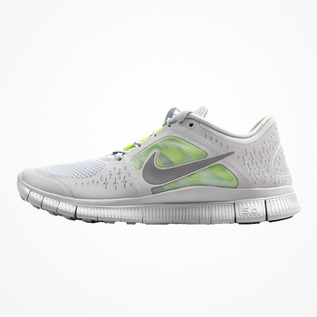 nike耐克男鞋free run 3赤足5.0跑步鞋510642 白色003 40