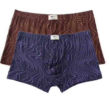 健将 新款男士平角内裤 3条礼盒装 竹纤维 格子性感男内裤 细格三条装