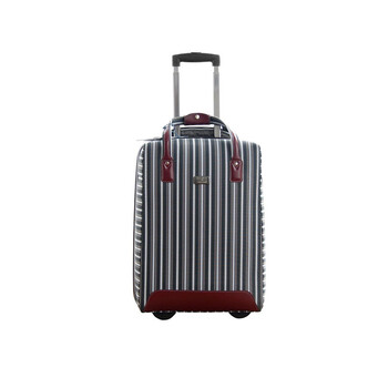 菲都狄都fidodido时尚条纹单向轮拉杆超轻行李箱8632-19 深灰 19寸