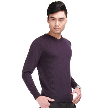 海尔曼斯男式100%羊毛衫时尚v领宽松针织衫2012秋冬新款毛衣v111d21