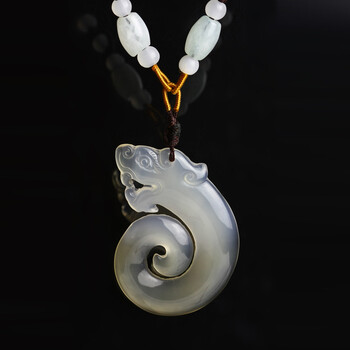 王廷珠宝 冰种玉髓龙形玉佩形吊坠(圆)