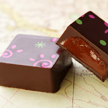 乐奈 纯可可脂 班芙娜香芋夹心方形巧克力6颗装 办公室零食 美食