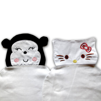 背巾隔汗巾 儿童小孩汗不湿吸汗毛巾四层(2条装) 凯蒂猴子组(4层xl码)