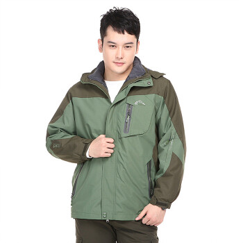 超斯特男士衝鋒衣兩件套防寒服防雨棉服82906果軍綠/軍綠3xl