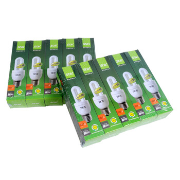 SOK三基色节能荧光灯管5W-2U-E27暖光色10只装