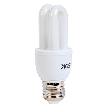SOK三基色节能荧光灯管5W-2U-E27暖光色10只装