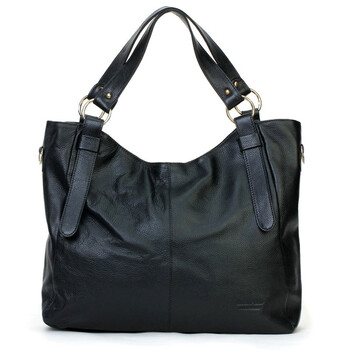 s.t.polo 欧美风超大牛皮休闲女包81075黑色