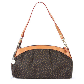 eliza crown 皇冠特殊pvc配牛皮女包5e3312啡色