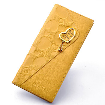 稻草人mexican女士真皮长款钱包3094301 黄色 长款