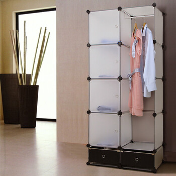 美亿佳 新型半透明衣柜 sny412 储物柜|pp柜|塑料柜|简易组合衣柜