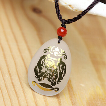 灵菲 开光天德星吊坠护身符 2013蛇年属鸡人吉祥物 吊坠 精工咖啡绳款