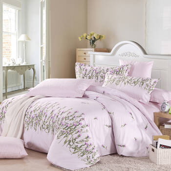 玫琳凯家纺 床品套件 全棉斜纹印花四件套 双人特价四件套 1 1.5米-1.