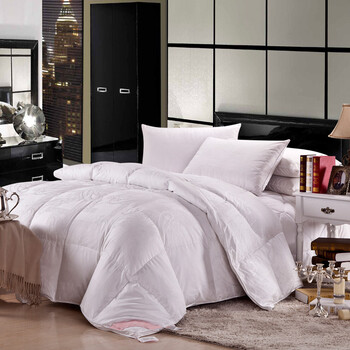 玫琳凯家纺鹅绒被 床上用品 100%优质白鹅绒全棉提花冬被 蓬松饱满被