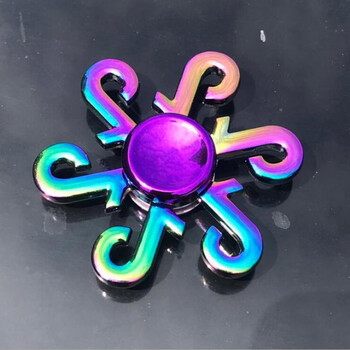 萌嘟拉指尖陀螺钛合金发光金属炫彩手指陀螺指间旋转减压儿童玩具定制
