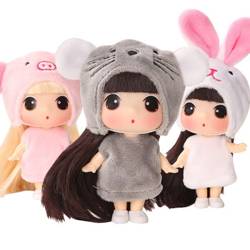 钥匙扣挂女孩书包挂饰摆件公仔儿童迷你换装洋娃娃过家家玩具 兔小妹