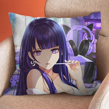 原神周边抱枕申鹤绫华胡桃甘雨二次元动漫女生可爱毛绒方形靠垫被情人