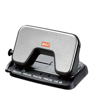 MAX美克司（MAX）多功能两孔打孔器 省力办公文件档案圆孔打孔机12张/60g）DP-15T 银色