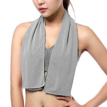 英辉（INVUI）冷感运动毛巾健身跑步瑜伽吸汗速干凉爽降温擦汗柔软毛巾 天空灰