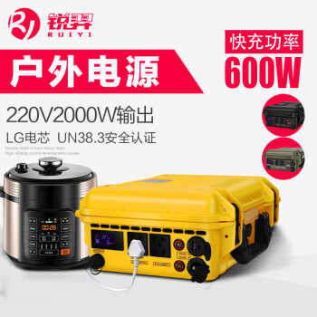 锐羿 户外移动电源220v2000W大功率大容量便携式车载蓄电池锂电池自驾游户外聚餐做饭太阳能充电 大黄蜂 锐羿RY-2000W2745Wh（市电5h充满）