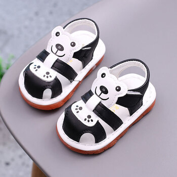 的叫叫鞋1-3岁会响叫叫鞋夏季男宝宝凉鞋男童鞋子软底婴儿学步鞋带响