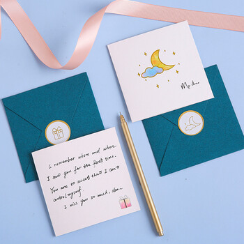 佳茉贺卡6张带信封封口贴纸邀请卡小清新商务卡片毕业纪念生日贺卡礼物员工答谢留言伴手礼