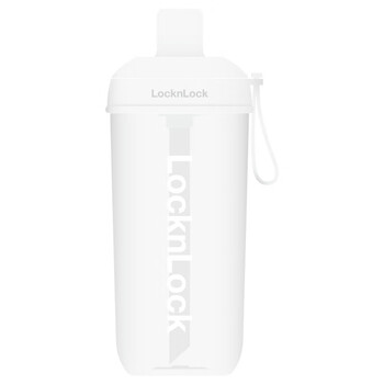 乐扣乐扣（LOCK&LOCK）夏天塑料水杯奶茶杯Tritan带吸管户外便携提手男女杯子700mL白色