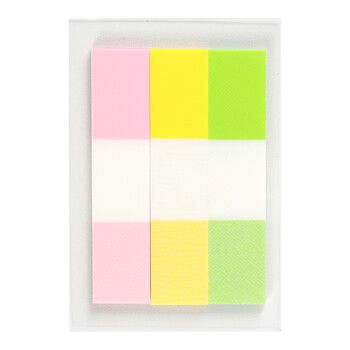 TANOSEE开学必备进口便利贴替换装44*10mm索引贴索引纸分页纸抽拉盒装便签三色款替芯 10个*90张TGK-4410B