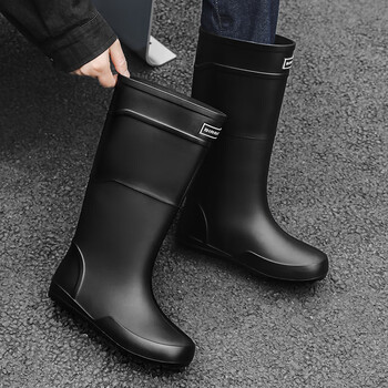 蜜凡苏男士高腰雨鞋中筒雨靴新款水鞋防滑防水短筒高筒加绒橡胶 1118