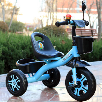 儿童三轮车脚踏车2-3-6岁小孩脚踩三轮车小孩子玩具单车大号童车 蓝色