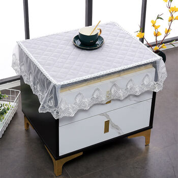 床头柜罩欧式床头柜盖布小桌子柜子隔热盖巾多用蕾丝花边防尘盖布素雅