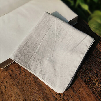 纯棉双层手帕国风素色男女士随身手绢柔软方巾可绣字订制白色成品不绣