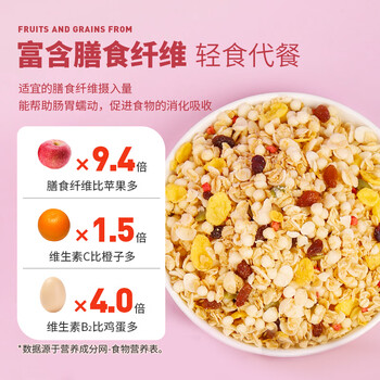 捷氏水果坚果燕麦片谷物脆360g多种营养素非油炸代餐干吃营养食品