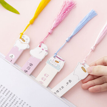 【全网低价】狮洛德 书签开学礼物奖品学生直尺幼儿园卡通同学生日礼物教学奖品 网红鸭4支装伴手礼