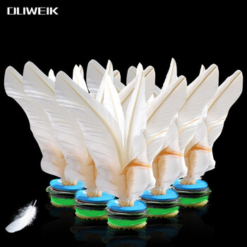 杜威克 毽子鹅毛羽毛彩色比赛毽球牛筋底花键儿童毽子白色 5只装 杜威克 毽子鹅毛羽毛彩色比赛毽球牛筋底花键儿童毽子白色 5只装