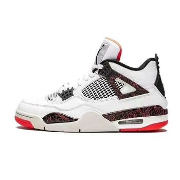 乔丹aj官方真皮篮球鞋运动跑步鞋电母4代大学蓝白帆联名大巴黎黑 乔4