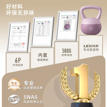 乐系（lexi）软壶铃女健身家用练臀软式壶铃运动力量训练提壶哑铃 6公斤粉色