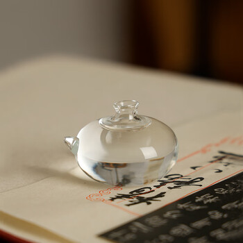 漢墨 明镜玻璃砚滴 水滴可爱创意储水圆形小水滴 文房四宝砚台磨墨用瓷器摆件