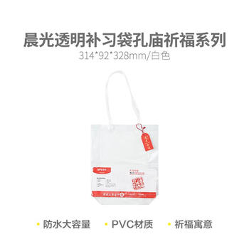 晨光（M&G）透明补习袋大容量多功能手提袋美术收纳袋考研考试考公AGW910D9 1个