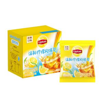 立顿清新柠檬茶花草花果茶固体饮料冲饮速溶茶粉10包/盒180g